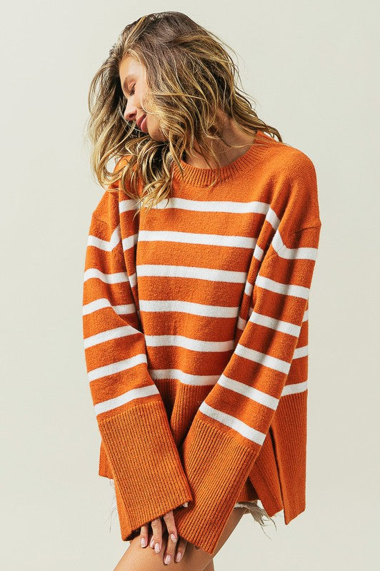 TEEK - Ribbed Hem Stripe Sweater SWEATER TEEK FG   