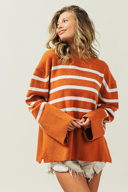 TEEK - Ribbed Hem Stripe Sweater SWEATER TEEK FG   