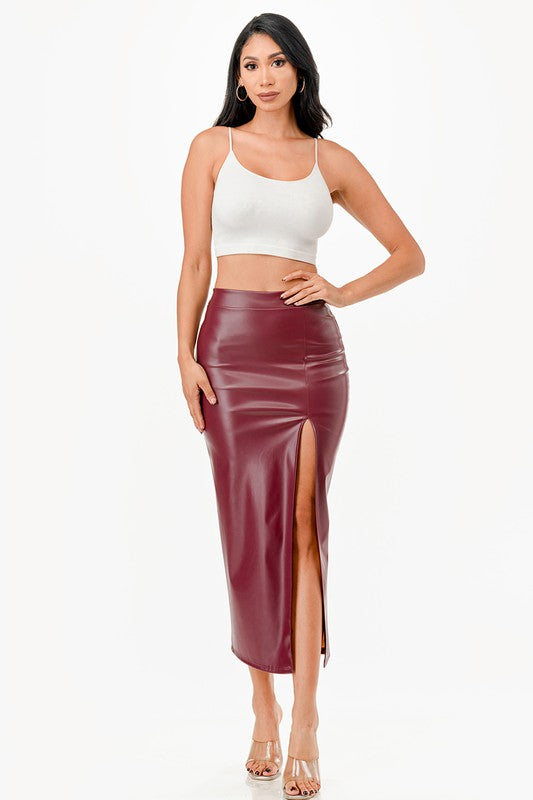 TEEK - Slit Pencil Skirt SKIRT TEEK FG Burgundy S
