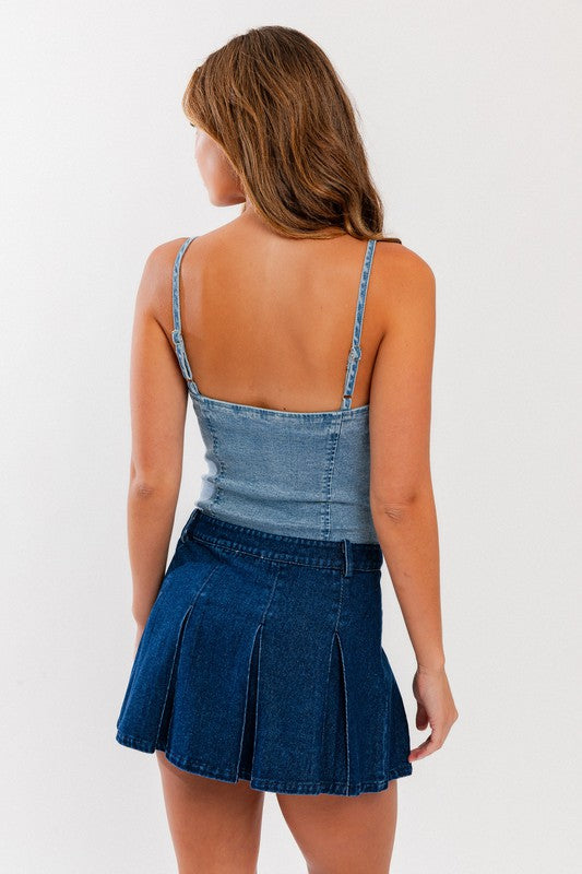 TEEK - Denim Bustier Bodysuit TOPS TEEK FG   