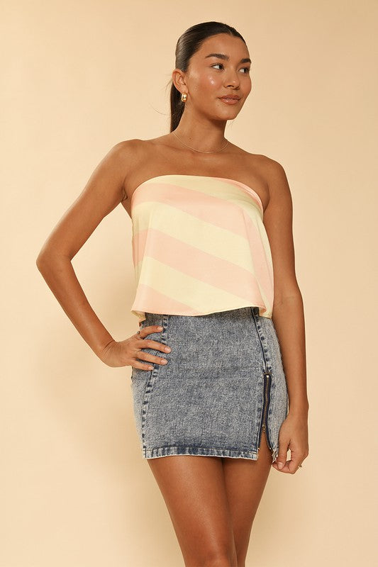 TEEK - Patterned Cropped Tube Top TOPS TEEK FG   