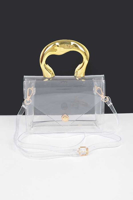 TEEK - Silver Handle Transparent Stadium Bag BAG TEEK FG CLEAR/GOLD