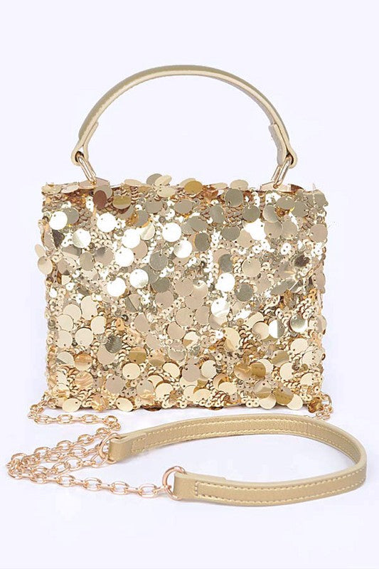 TEEK - Large Sequins Crossbody Swing Bag BAG TEEK FG Gold  