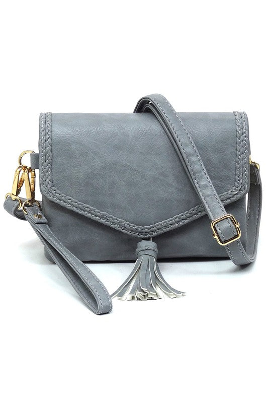TEEK - Fashion Tassel Flap Envelope Crossbody Bag BAG TEEK FG GREY  