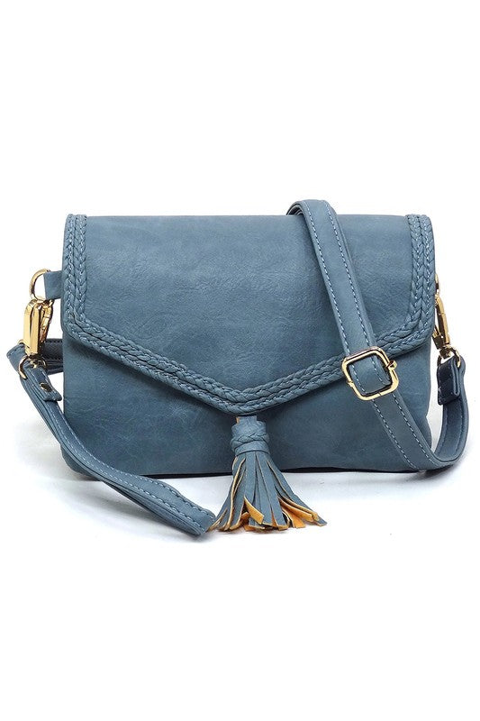 TEEK - Fashion Tassel Flap Envelope Crossbody Bag BAG TEEK FG D/BLUE  