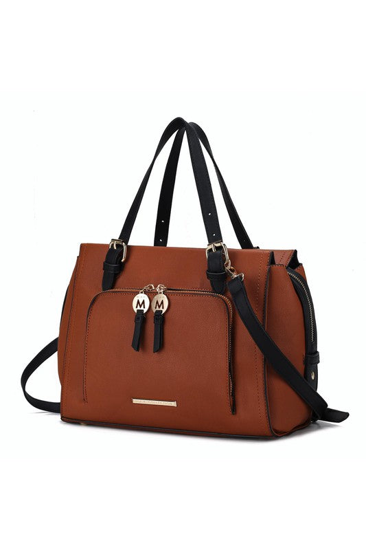TEEK - Elise Color-Block Satchel Bag BAG TEEK FG Cognac-Black  
