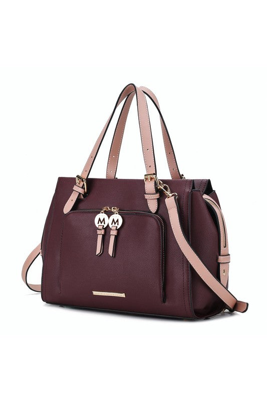 TEEK - Elise Color-Block Satchel Bag BAG TEEK FG Wine-Blush  