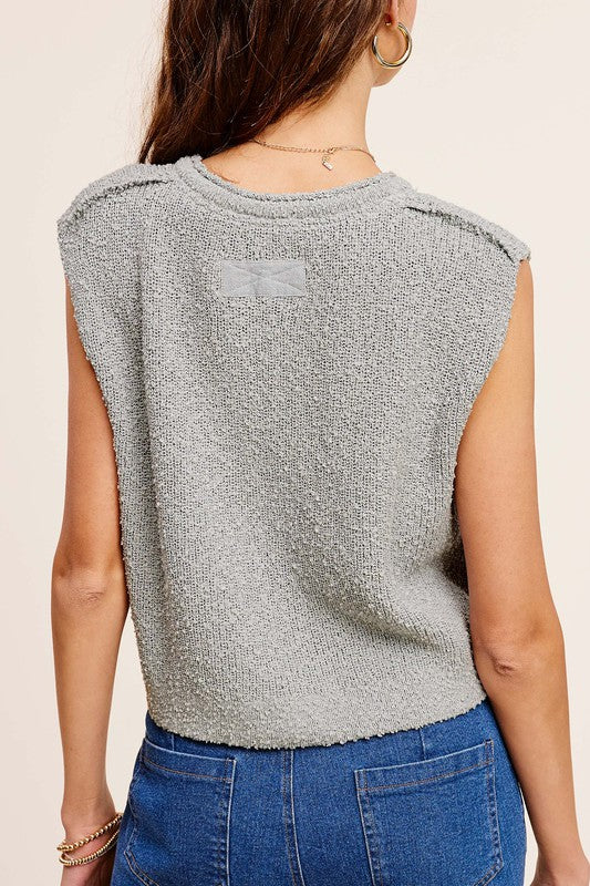 TEEK - Slouchy Cropped Slit Sleeve Sweater Top TOPS TEEK FG   