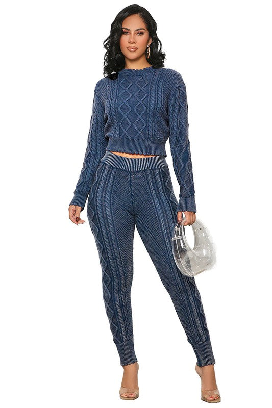 TEEK - THE DEFINITE 2PCS SWEATER PANTS SET SET TEEK FG BLUE S 