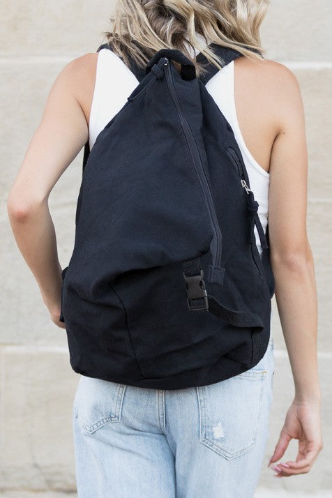 TEEK - Angle Asymmetric Canvas Backpack BAG TEEK FG Black  