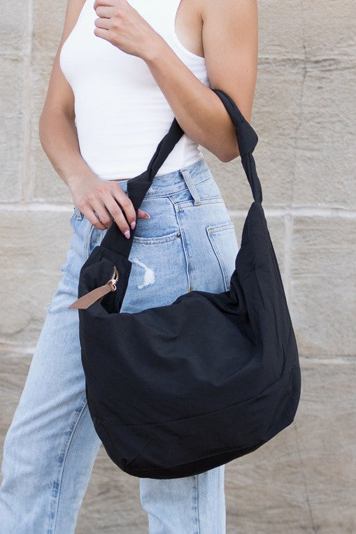 TEEK - Oversized Nylon Carryall Messenger Bag BAG TEEK FG Black  