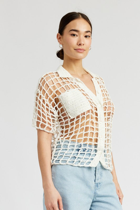 TEEK - BOLD CROCHET SHIRT TOP TOPS TEEK FG   