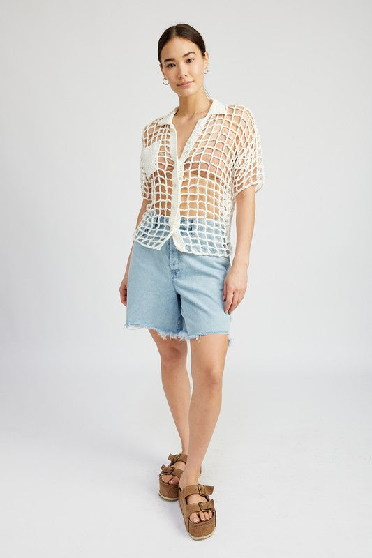 TEEK - BOLD CROCHET SHIRT TOP TOPS TEEK FG   