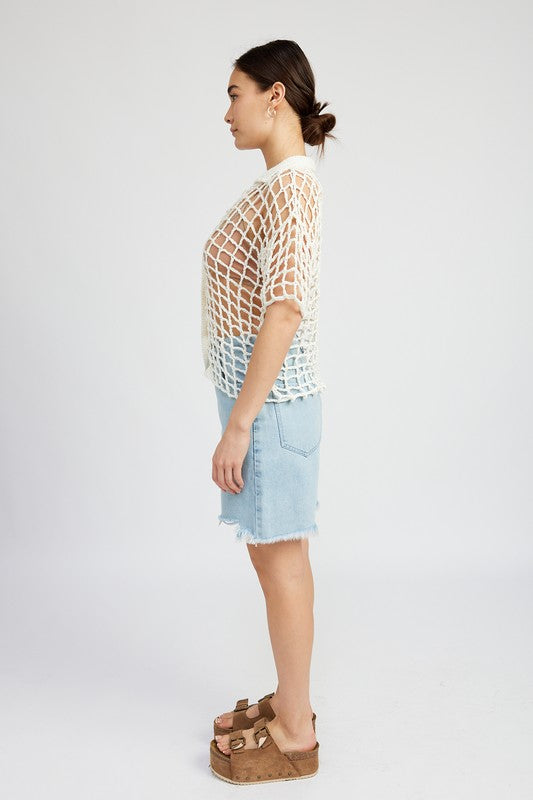 TEEK - BOLD CROCHET SHIRT TOP TOPS TEEK FG   