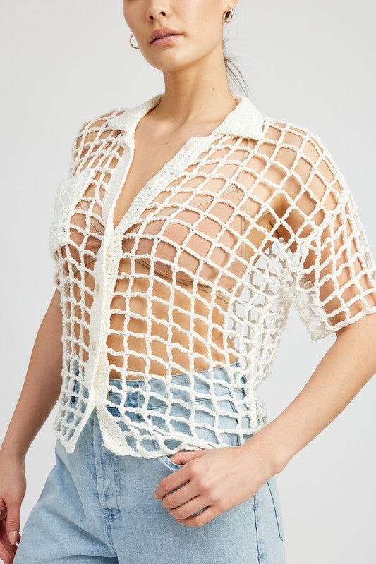 TEEK - BOLD CROCHET SHIRT TOP TOPS TEEK FG   