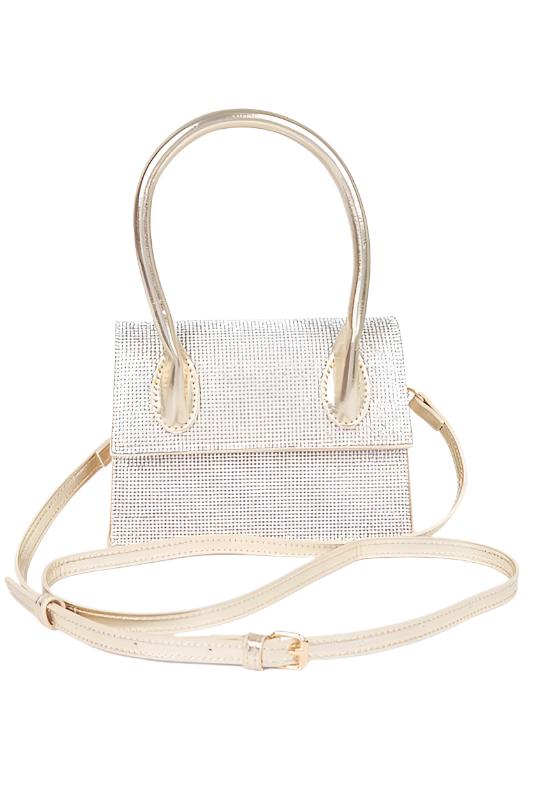 TEEK - Single Handle Rhinestone Metallic Crossbody Bag BAG TEEK FG Gold  