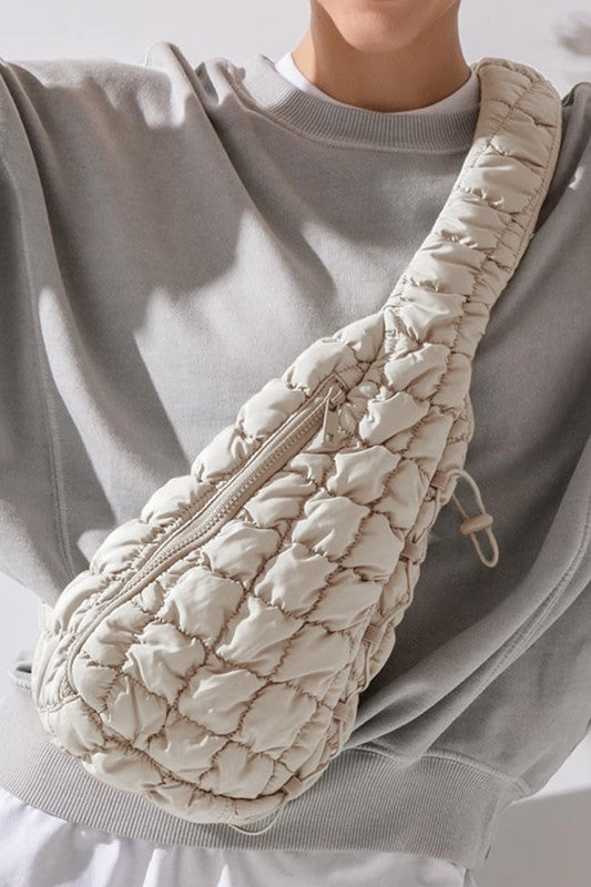 TEEK - Quilted Drawstring jennie sling bag BAG TEEK FG Ivory  