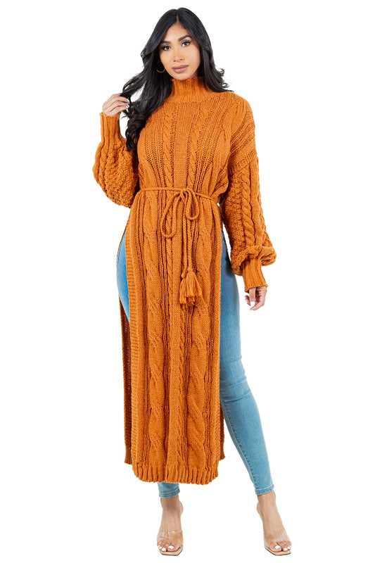 TEEK - MENTIONED 2PCS SWEATER DRESS SET SET TEEK FG LIGHT BROWN L 