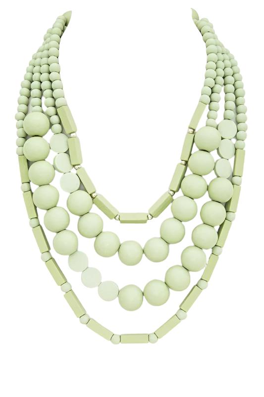 TEEK - Wooden Beads Layer Statement Necklace JEWELRY TEEK FG Green  