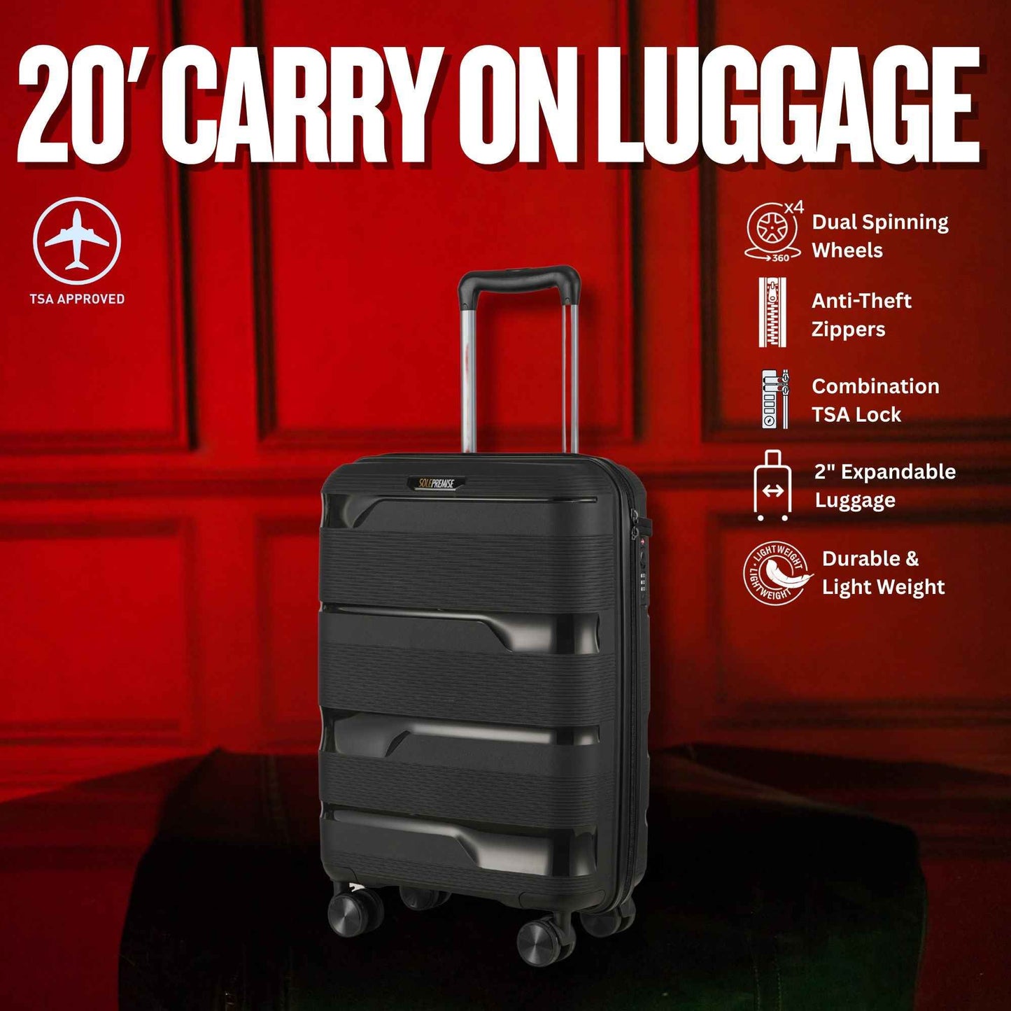 TEEK - Black Hardcase Roller Luggage Set (28', 24' and 20') BAG TEEK SP