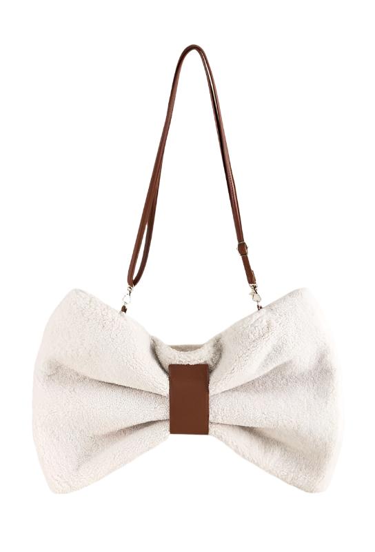 TEEK - Cream Bow Shoulder bag BAG TEEK FG 13.8x15.4in  