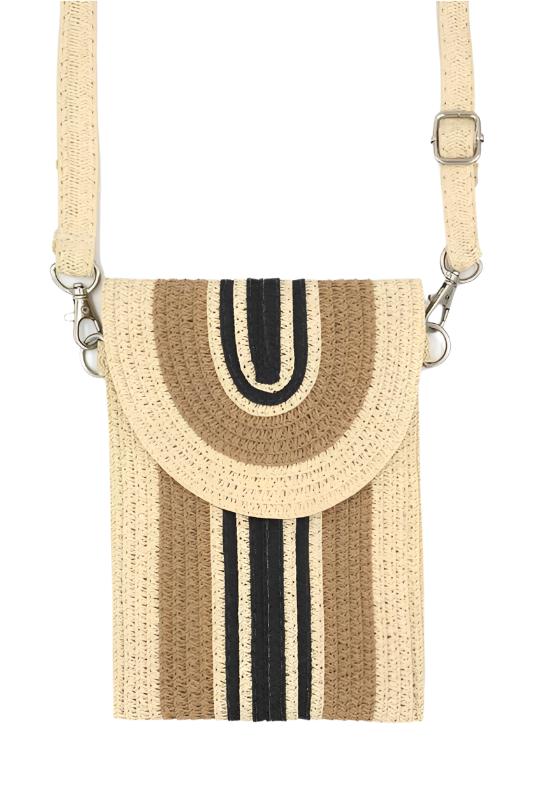 TEEK - Mix Color Straw Crossbody Phone Bag BAG TEEK FG Taupe  