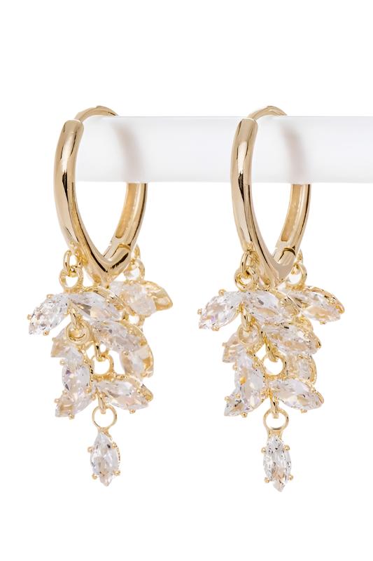 TEEK - Cubic Zirconia Mix Drop Hoop Earrings JEWELRY TEEK FG Gold  