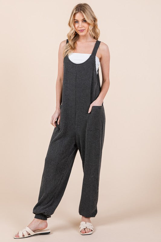 TEEK - Charcoal Textured Rib Overalls OVERALLS TEEK FG   