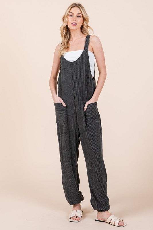 TEEK - Charcoal Textured Rib Overalls OVERALLS TEEK FG   