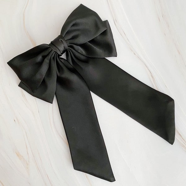 TEEK - Doubled Satin Bow Hair Clip HAIR SUPPLIES TEEK FG Black  