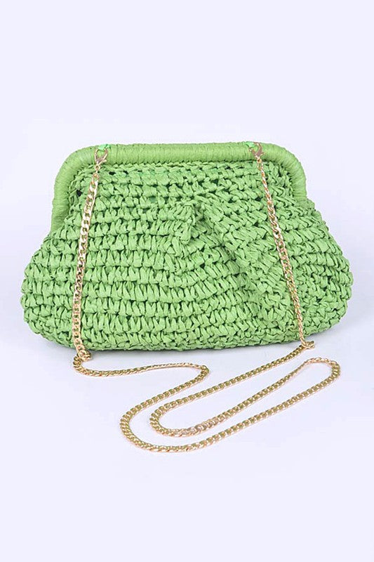 TEEK - Color Straw Crossbody Bag BAG TEEK FG Green  