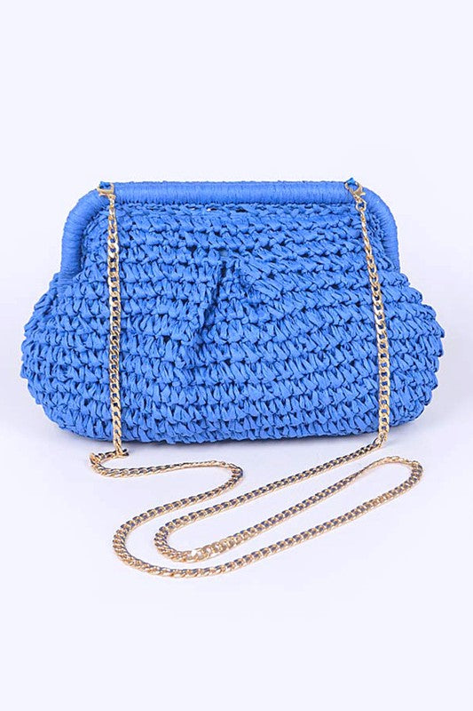 TEEK - Color Straw Crossbody Bag BAG TEEK FG Cobalt  