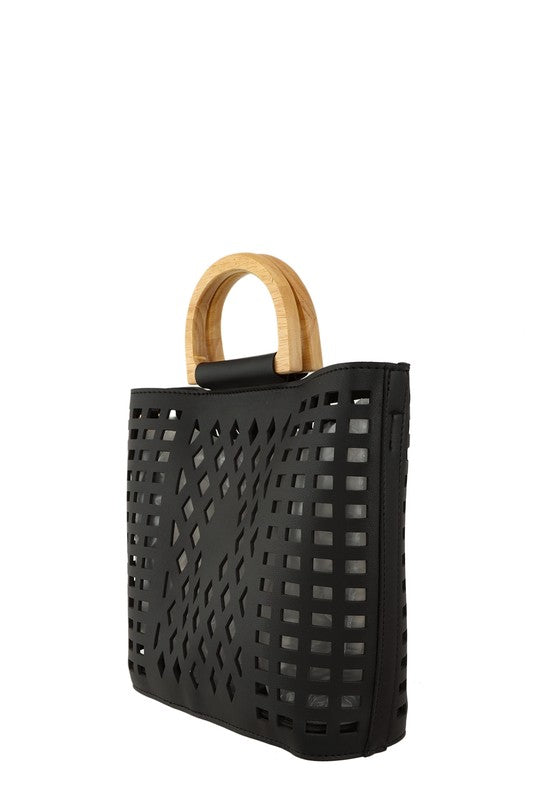 TEEK - Square Net Shape Pu Leather Bag BAG TEEK FG   