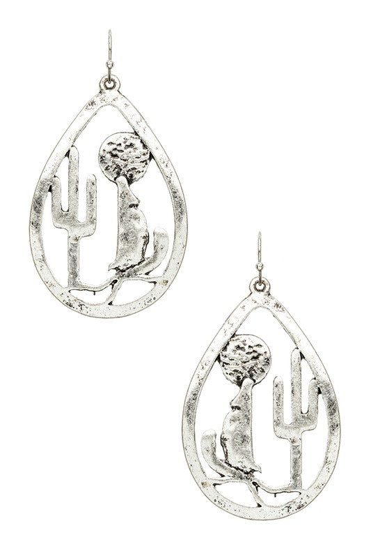 TEEK - Desert Cactus Cutout Earrings JEWELRY TEEK FG SILVER  