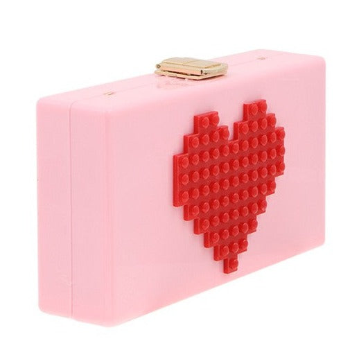 TEEK - Pixelated Heart Shape Clutch Bag BAG TEEK FG   