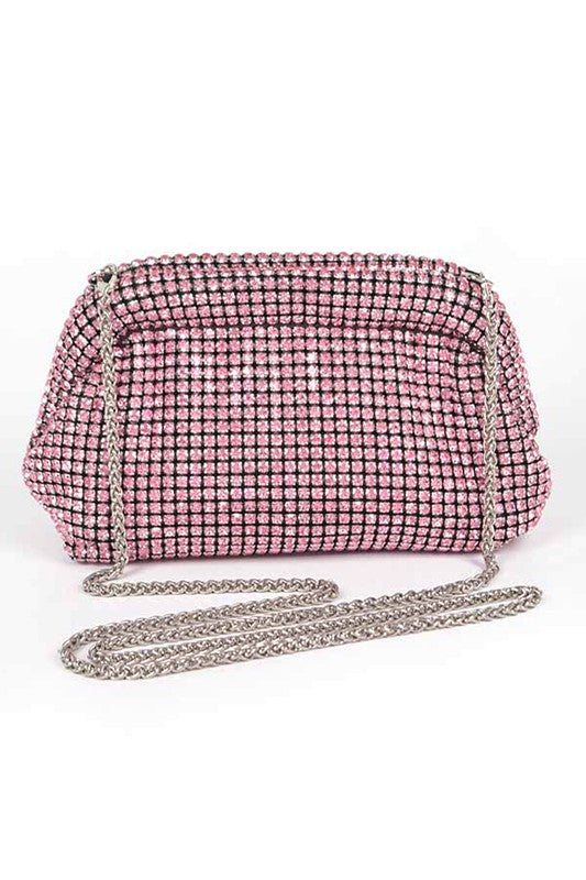 TEEK - Oversize Rhinestone Convertible Soft Clutch Bag BAG TEEK FG Pink  