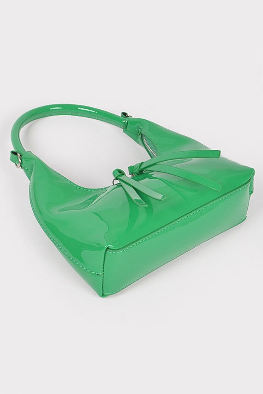 TEEK - Patent Faux Leather Top Handle Convertible Bag BAG TEEK FG   
