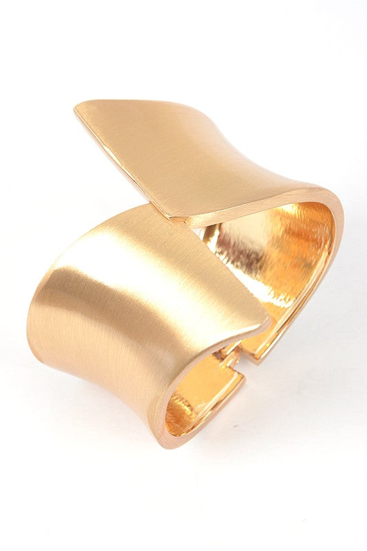 TEEK - Gold Satin Brushed Finish Iconic Hinged Bangle JEWELRY TEEK FG   