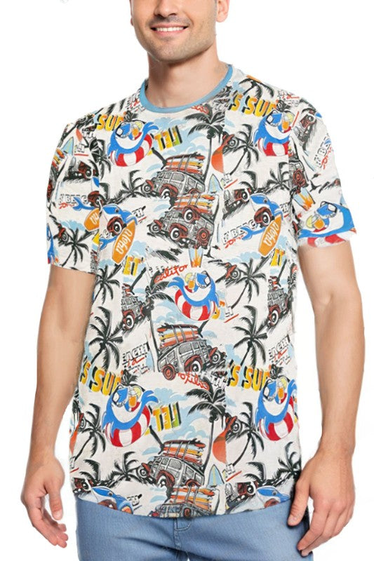 TEEK - Tropical Print Short Sleeve Tshirt