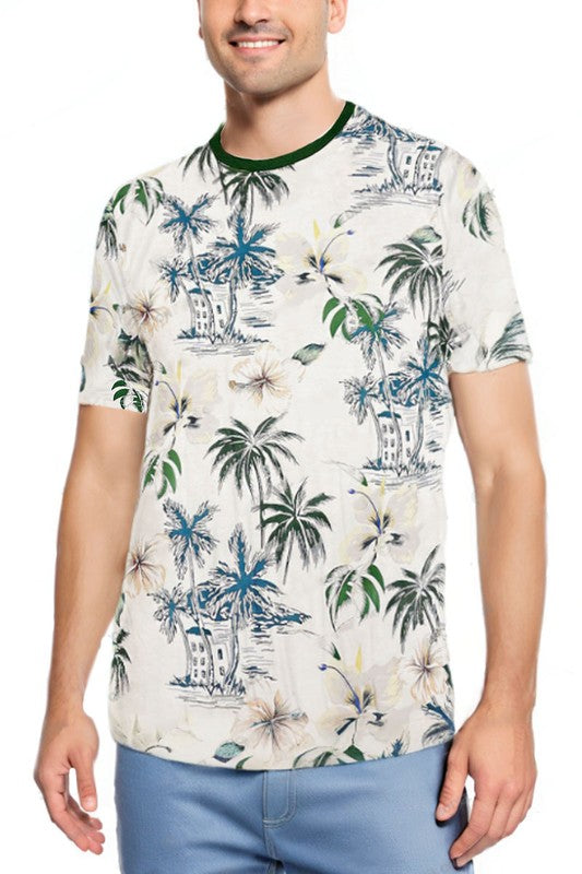 TEEK - Tropical Print Short Sleeve Tshirt