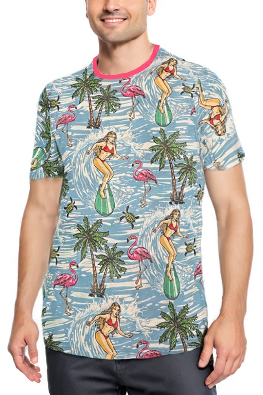 TEEK - Tropical Print Short Sleeve Tshirt