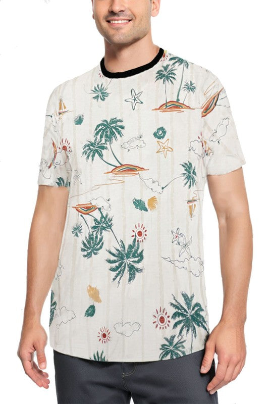 TEEK - Tropical Print Short Sleeve Tshirt