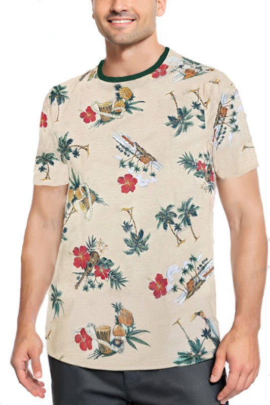 TEEK - Tropical Print Short Sleeve Tshirt