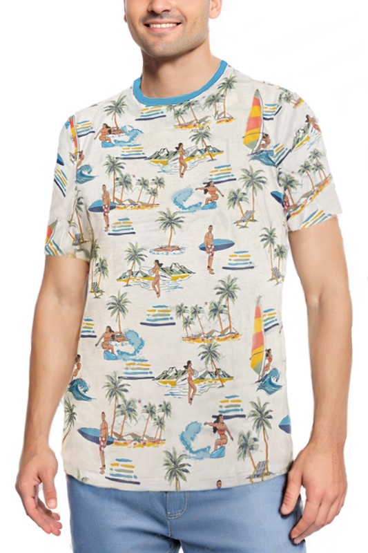 TEEK - Tropical Print Short Sleeve Tshirt