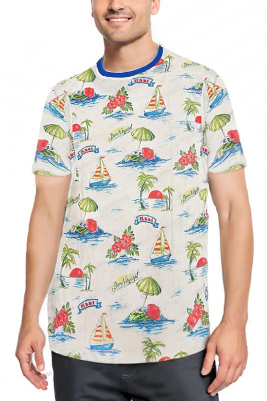 TEEK - Tropical Print Short Sleeve Tshirt