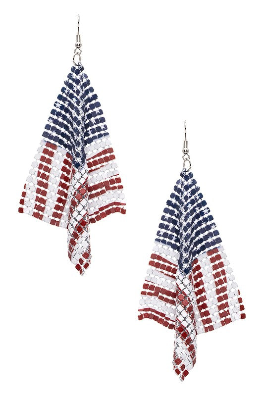 TEEK - USA Flag Chainmail Iconic Earrings JEWELRY TEEK FG   