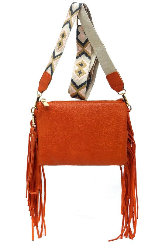 TEEK - Aztec Guitar Strap Fringe Clutch Crossbody Bag BAG TEEK FG   