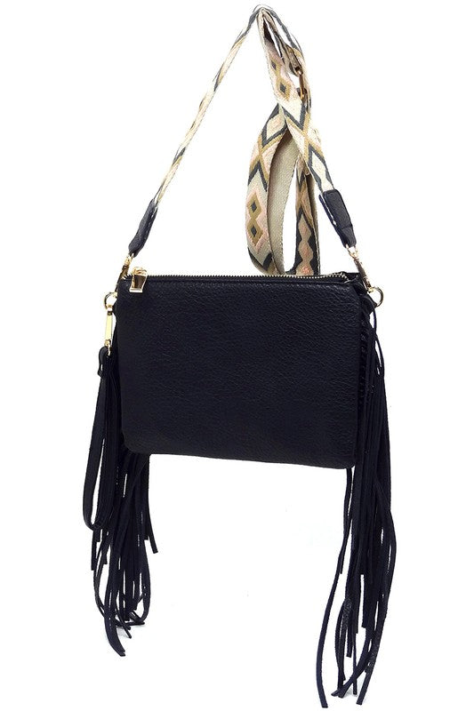 TEEK - Aztec Guitar Strap Fringe Clutch Crossbody Bag BAG TEEK FG   