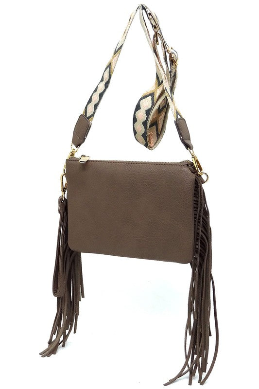 TEEK - Aztec Guitar Strap Fringe Clutch Crossbody Bag BAG TEEK FG   