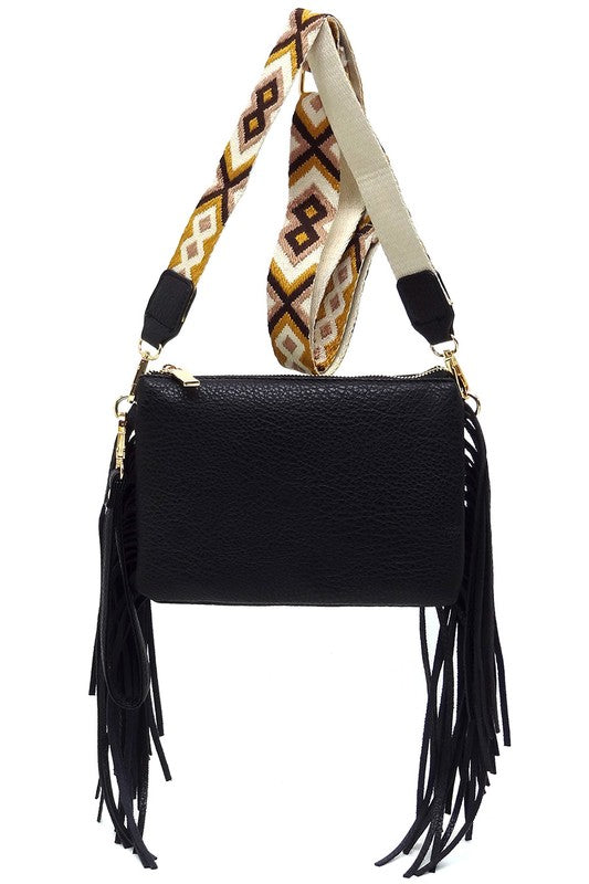 TEEK - Aztec Guitar Strap Fringe Clutch Crossbody Bag BAG TEEK FG   